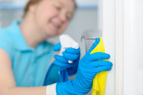 Team member responding to an emergency procedure in a cleaning setting