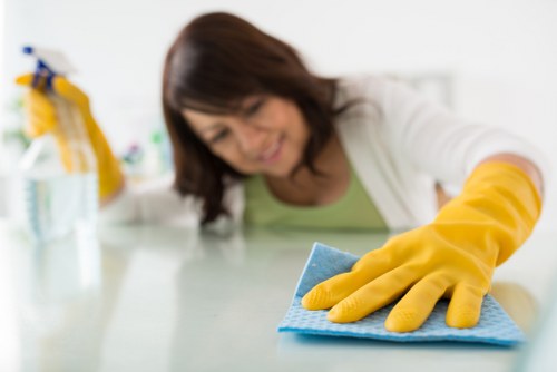 Specialized upholstery cleaning equipment used on a fabric sofa