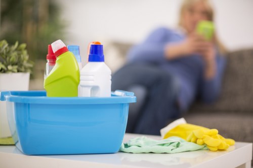 Safety controls and careful preparation during a carpet cleaning job